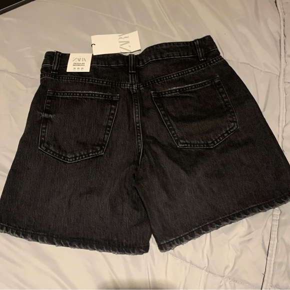 ZARA TRF MID-RISE DENIM SHORTS - BERMUDA SHORTS 90s - Picture 4 of 9